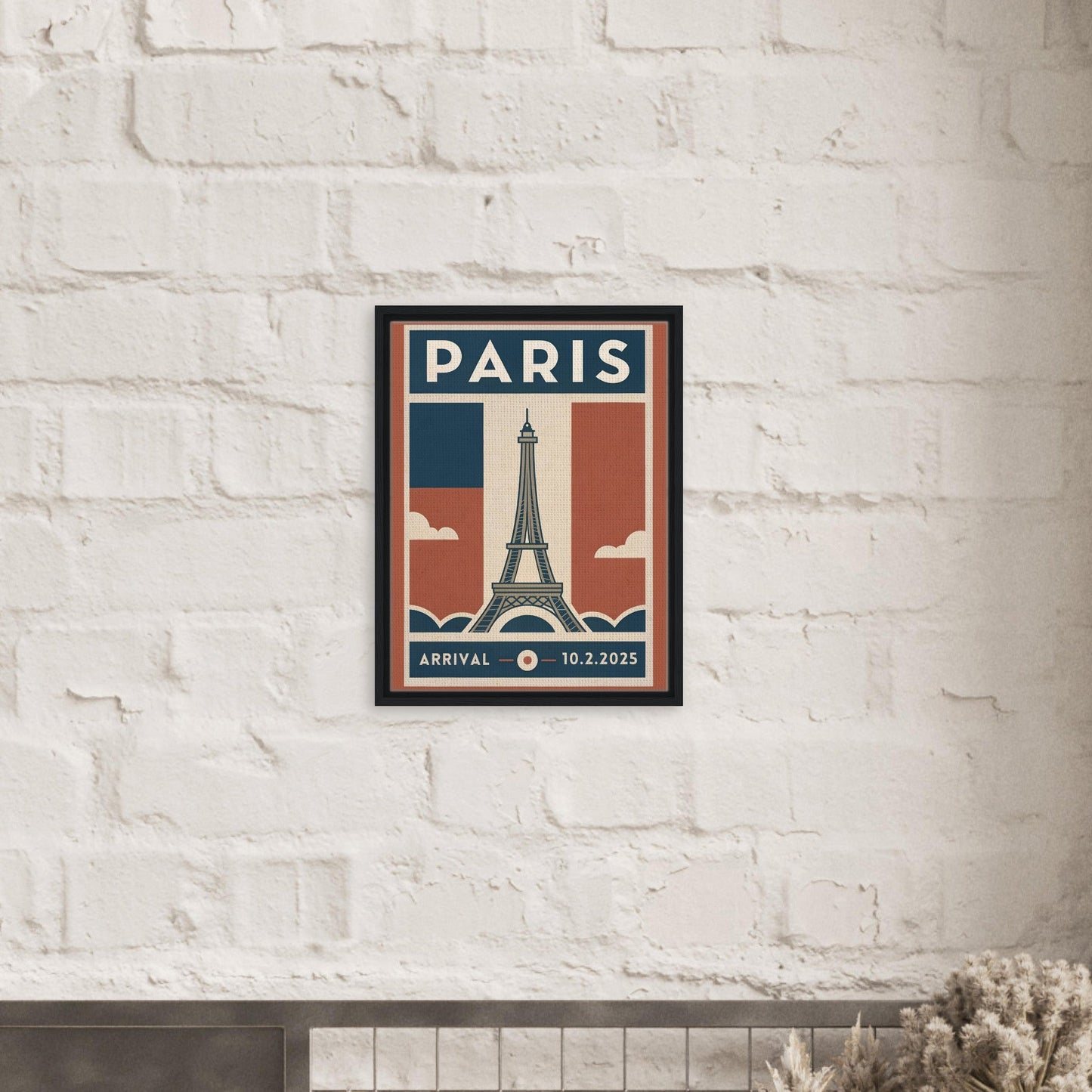 Personalized Paris Vintage Travel Poster Canvas – Framed - Out of Office Outfitters - Print Material