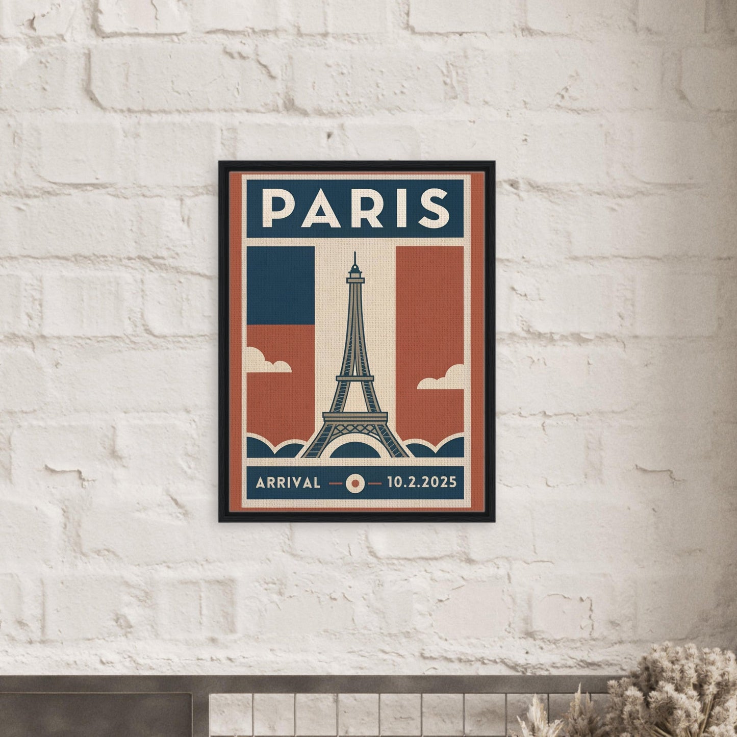 Personalized Paris Vintage Travel Poster Canvas – Framed - Out of Office Outfitters - Print Material