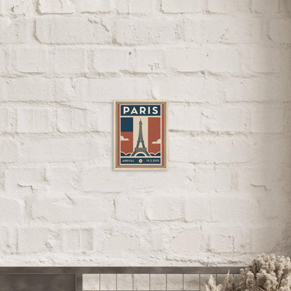 Personalized Paris Vintage Travel Poster Canvas – Framed - Out of Office Outfitters - Print Material
