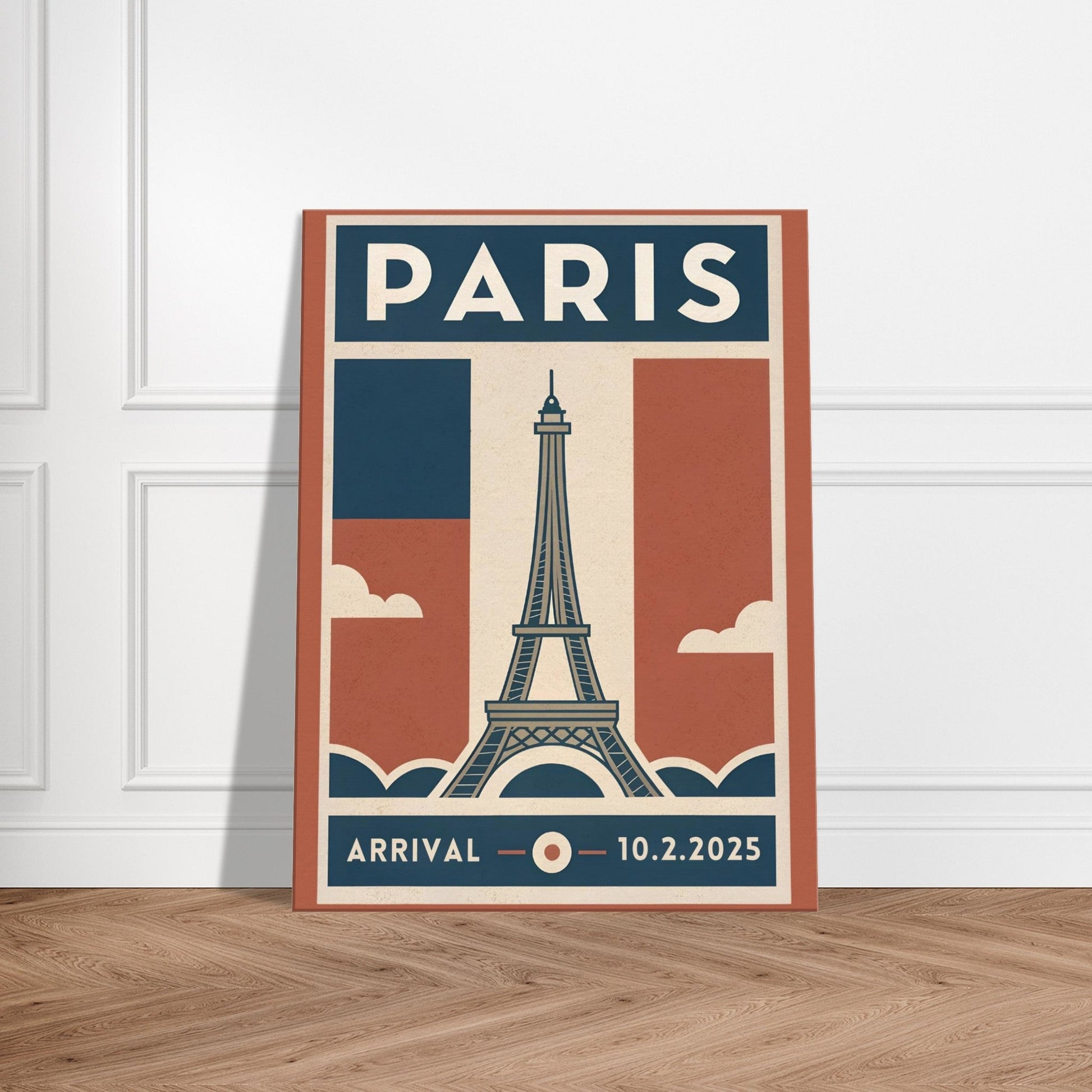 Personalized Paris Vintage Travel Poster Canvas – Unframed - Out of Office Outfitters - Print Material