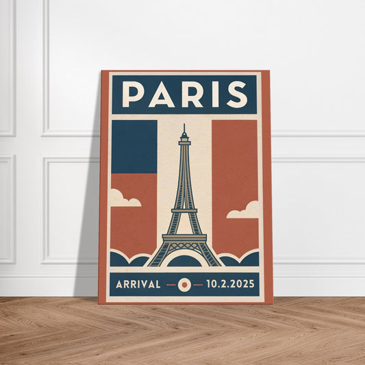 Personalized Paris Vintage Travel Poster Canvas – Unframed - Out of Office Outfitters - Print Material