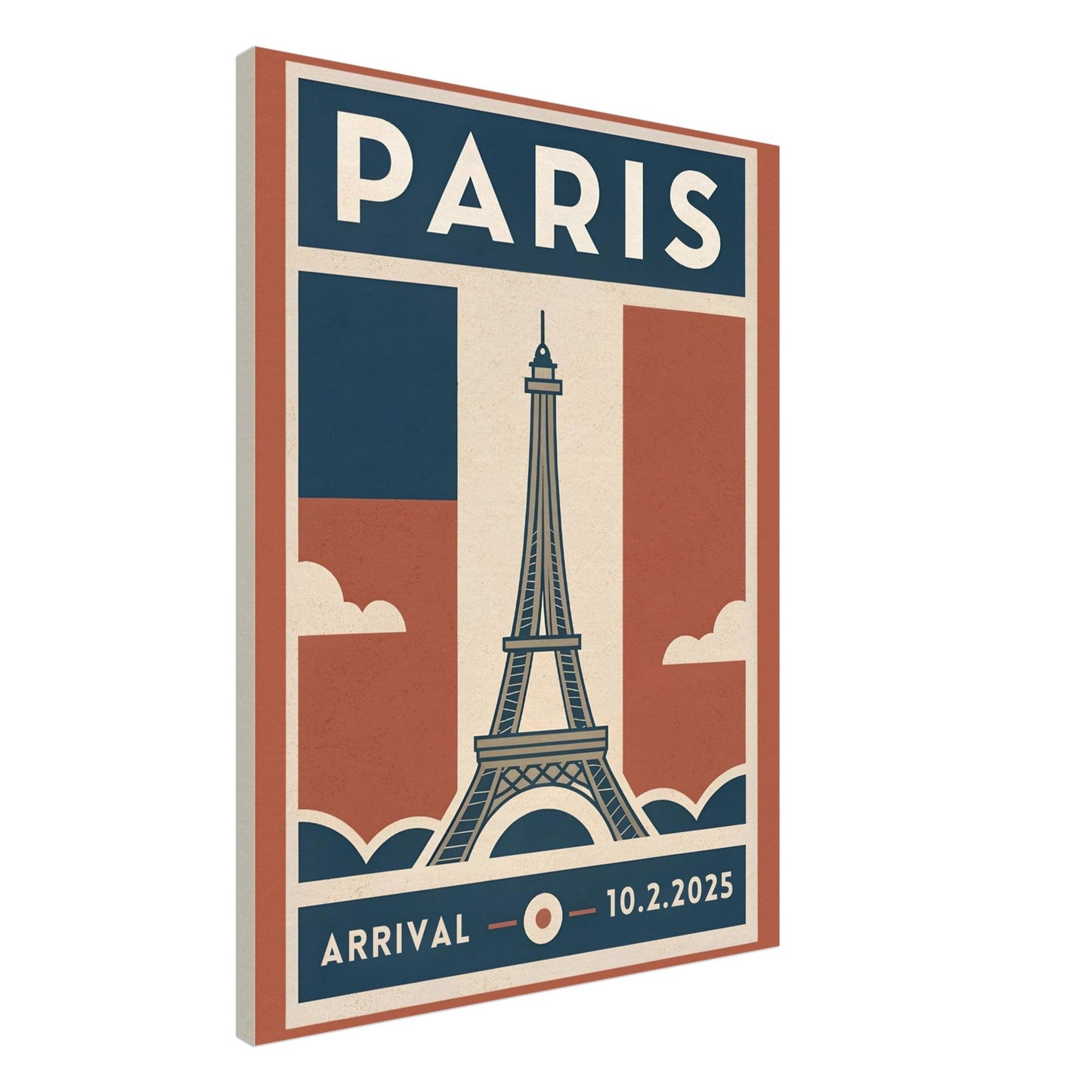 Personalized Paris Vintage Travel Poster Canvas – Unframed - Out of Office Outfitters - Print Material
