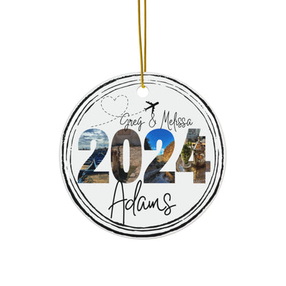 Personalized Passport Stamp Ceramic Photo Ornament - Out of Office Outfitters - Home Decor