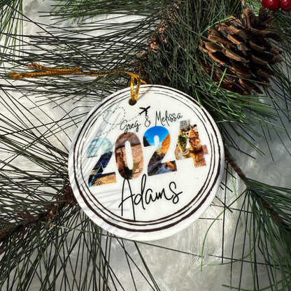 Personalized Passport Stamp Ceramic Photo Ornament - Out of Office Outfitters - Home Decor