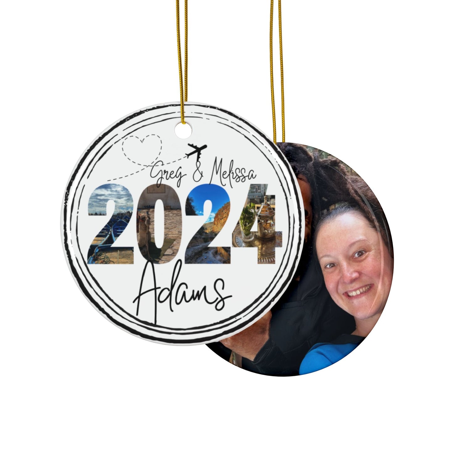 Personalized Passport Stamp Ceramic Photo Ornament - Out of Office Outfitters - Home Decor