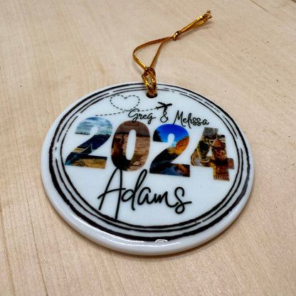 Personalized Passport Stamp Ceramic Photo Ornament - Out of Office Outfitters - Home Decor