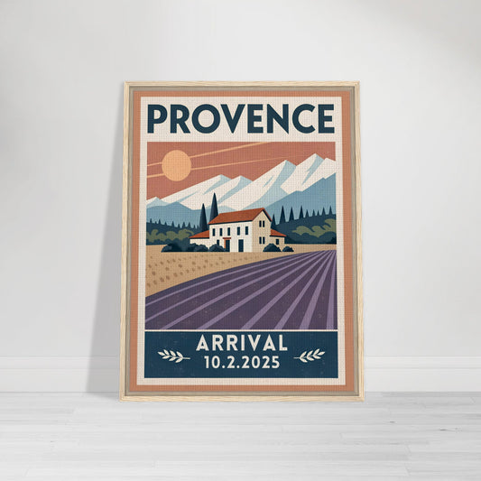 Personalized Provence Vintage Travel Poster Canvas – Framed - Out of Office Outfitters - Print Material