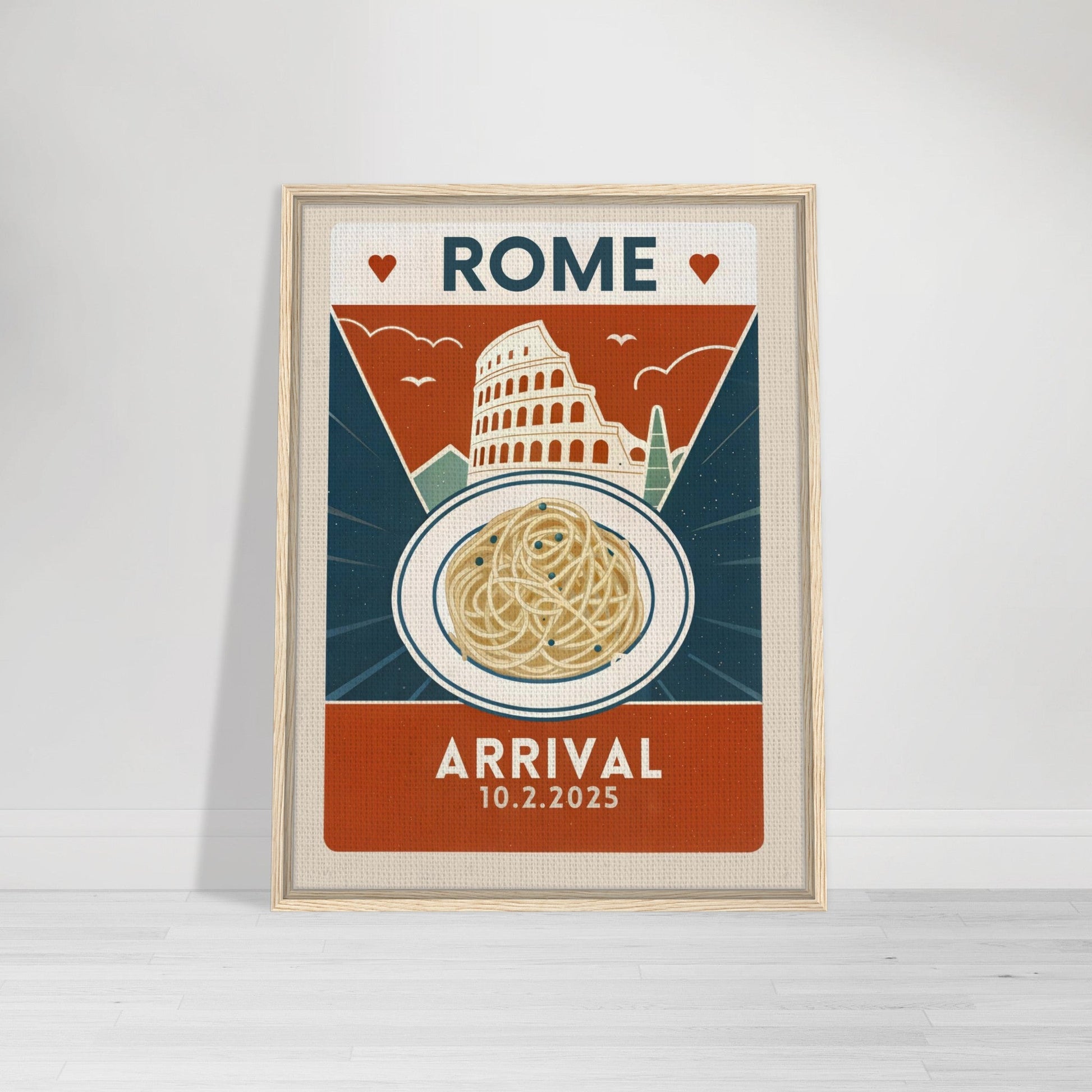 Personalized Rome Vintage Travel Poster Canvas - Framed - Out of Office Outfitters - Print Material