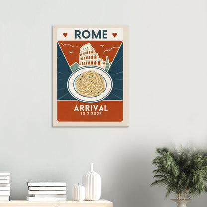 Personalized Rome Vintage Travel Poster Canvas – Unframed - Out of Office Outfitters - Print Material