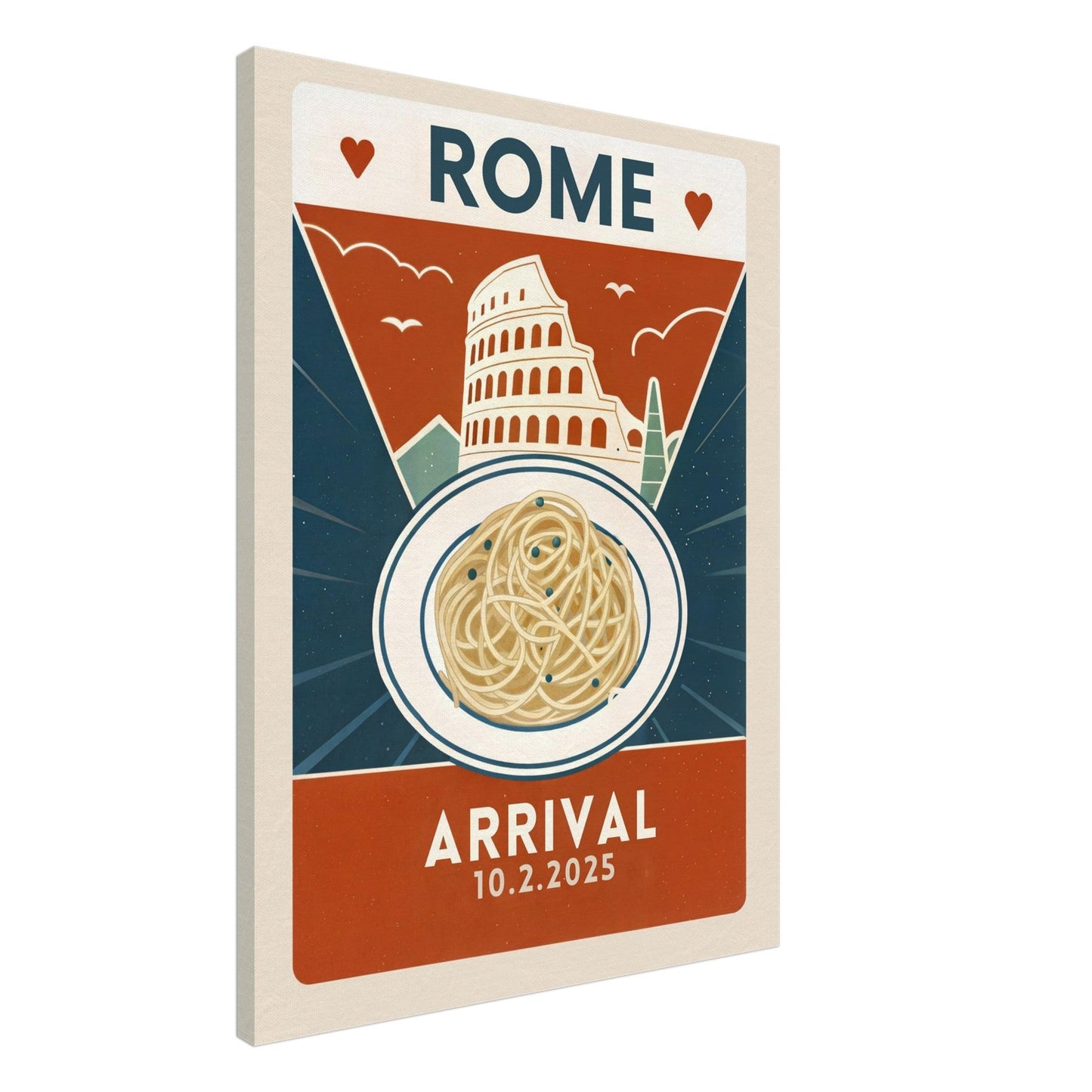 Personalized Rome Vintage Travel Poster Canvas – Unframed - Out of Office Outfitters - Print Material