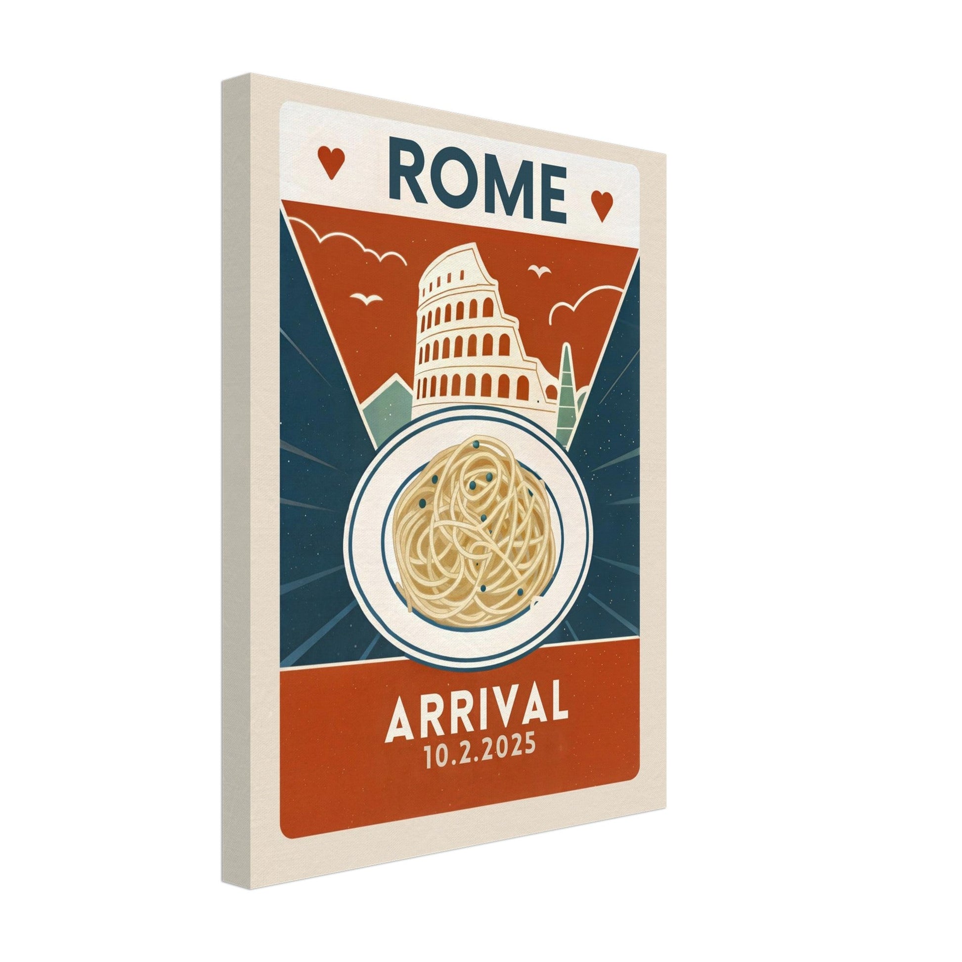 Personalized Rome Vintage Travel Poster Canvas – Unframed - Out of Office Outfitters - Print Material