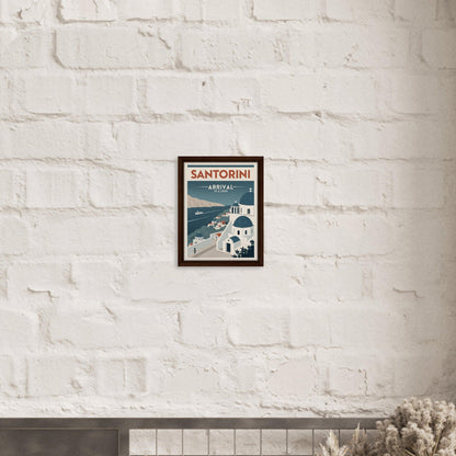 Personalized Santorini Vintage Travel Poster Canvas – Framed - Out of Office Outfitters - Print Material