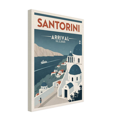 Personalized Santorini Vintage Travel Poster Canvas – Unframed - Out of Office Outfitters - Print Material