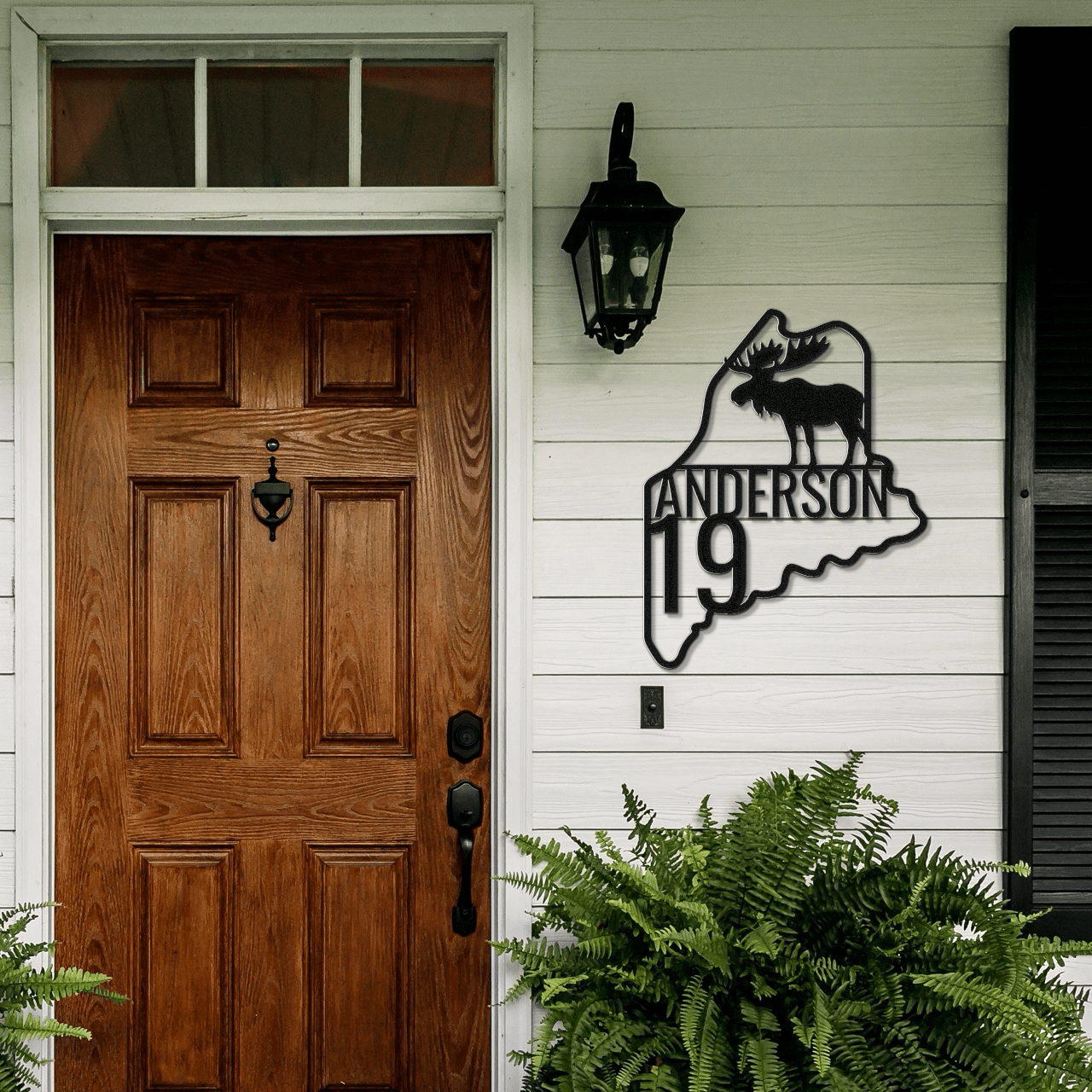 Personalized State with Moose Metal Address Sign - Out of Office Outfitters - Die - Cut Sign