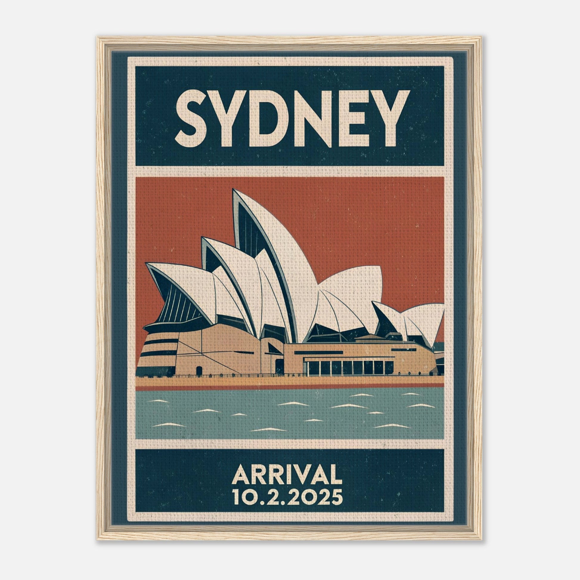 Personalized Sydney Vintage Travel Poster Canvas – Framed - Out of Office Outfitters - Print Material