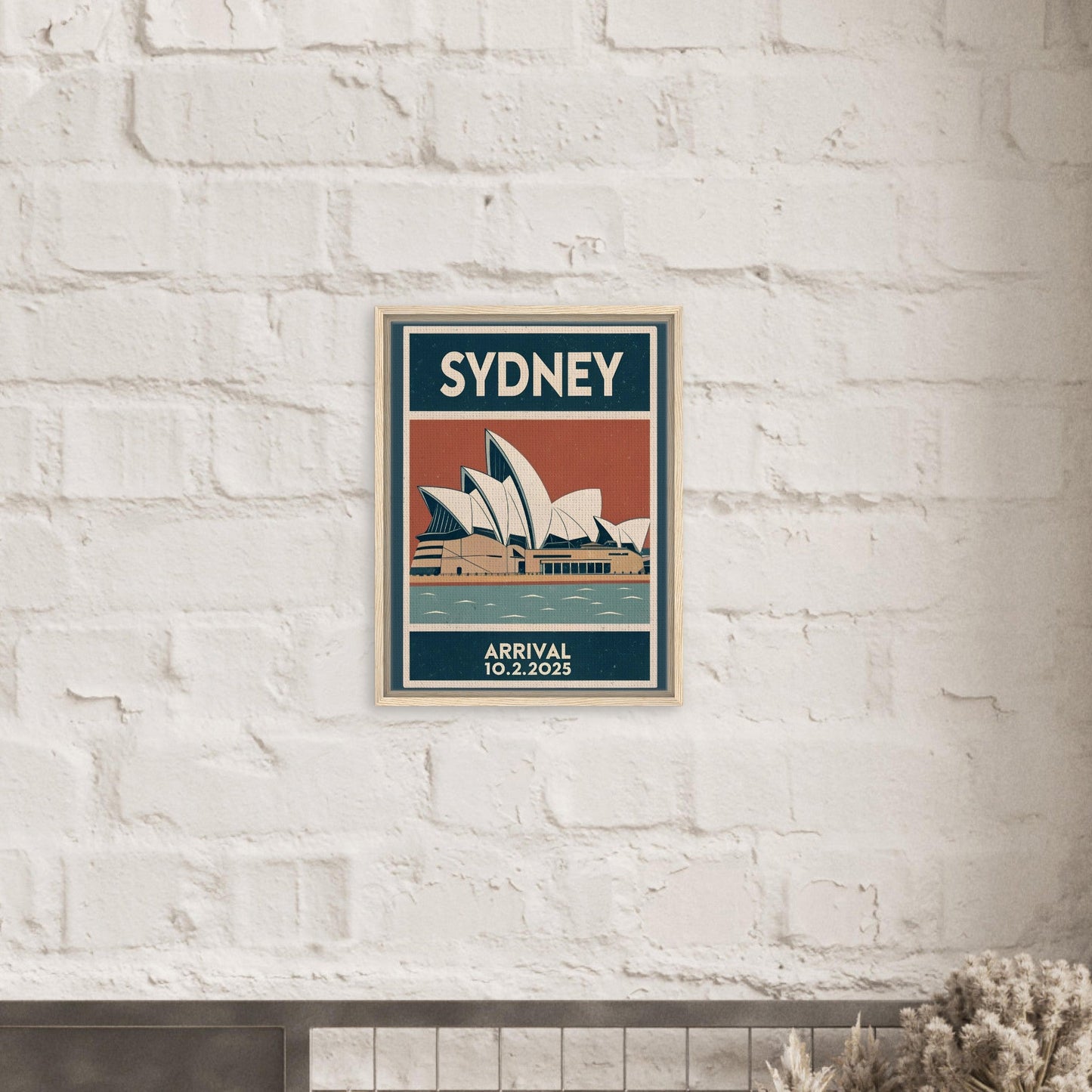 Personalized Sydney Vintage Travel Poster Canvas – Framed - Out of Office Outfitters - Print Material