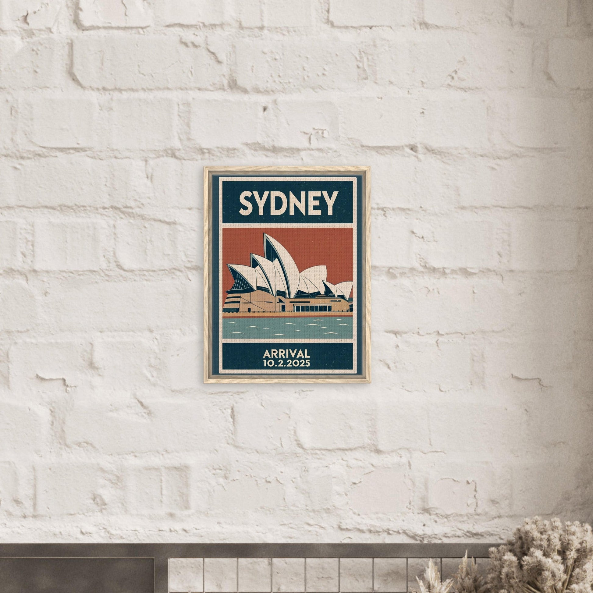 Personalized Sydney Vintage Travel Poster Canvas – Framed - Out of Office Outfitters - Print Material