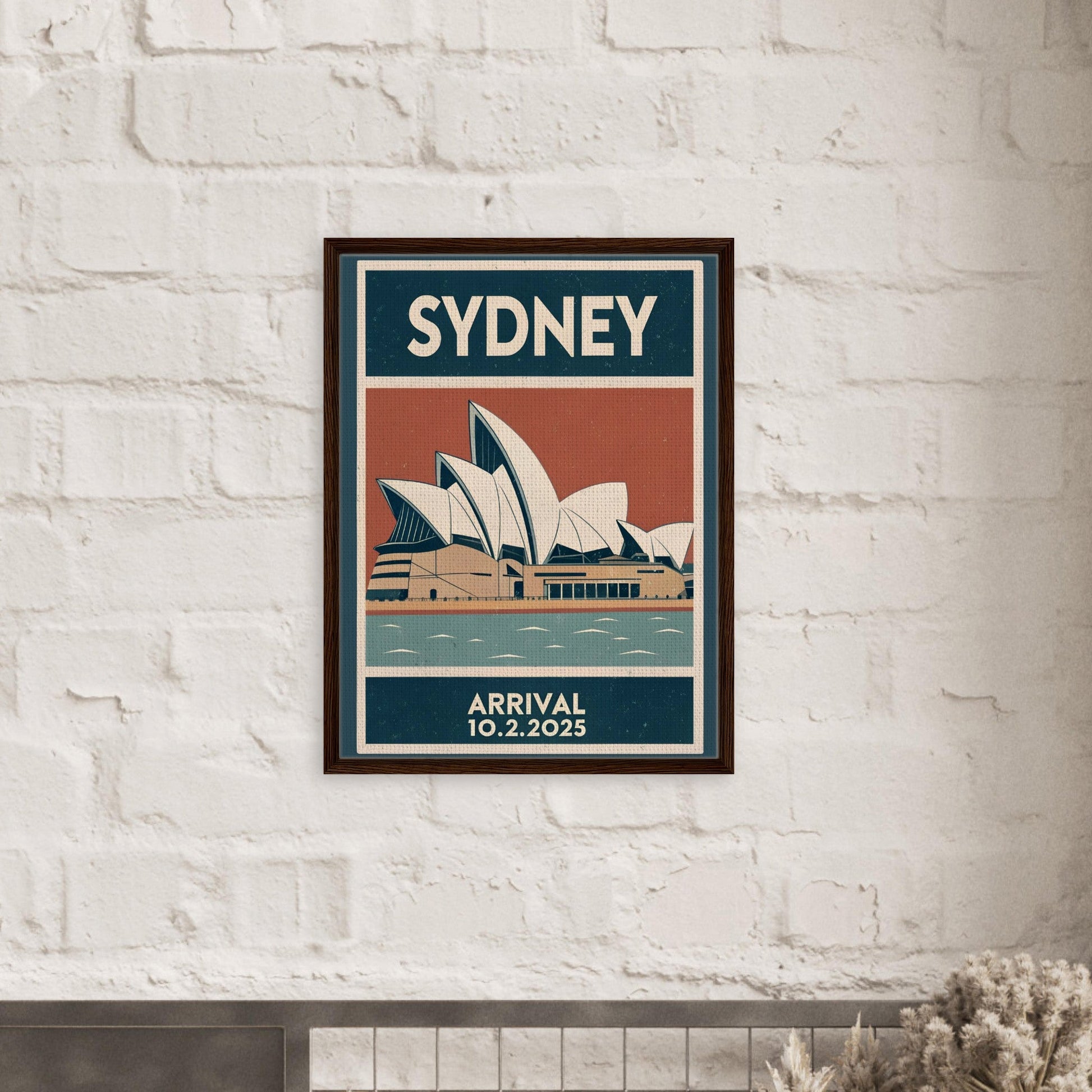 Personalized Sydney Vintage Travel Poster Canvas – Framed - Out of Office Outfitters - Print Material