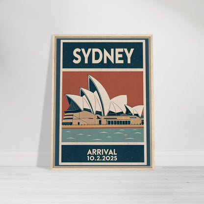 Personalized Sydney Vintage Travel Poster Canvas – Framed - Out of Office Outfitters - Print Material