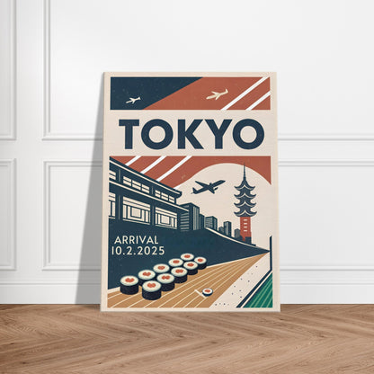 Personalized Tokyo Vintage Travel Poster Canvas – Unframed - Out of Office Outfitters - Print Material