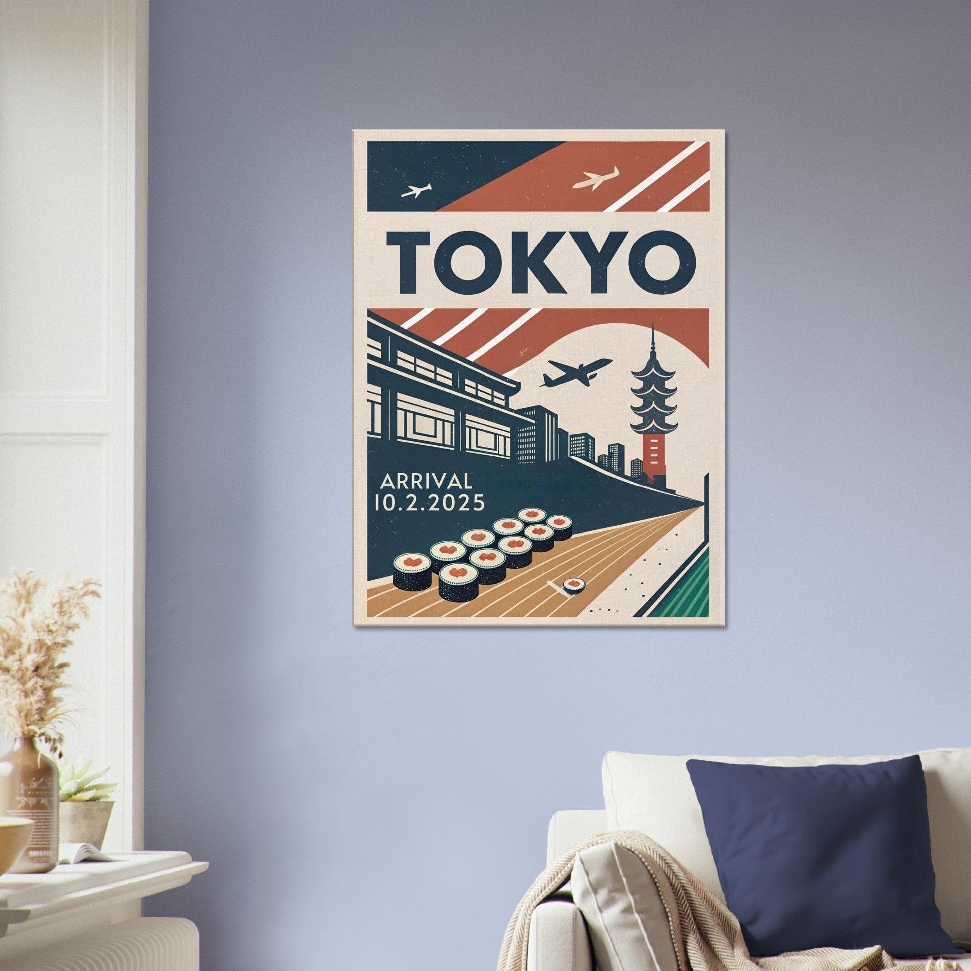 Personalized Tokyo Vintage Travel Poster Canvas – Unframed - Out of Office Outfitters - Print Material