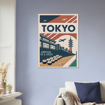 Personalized Tokyo Vintage Travel Poster Canvas – Unframed - Out of Office Outfitters - Print Material
