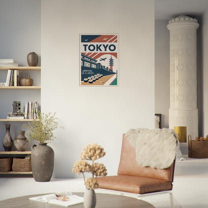 Personalized Tokyo Vintage Travel Poster Canvas – Unframed - Out of Office Outfitters - Print Material
