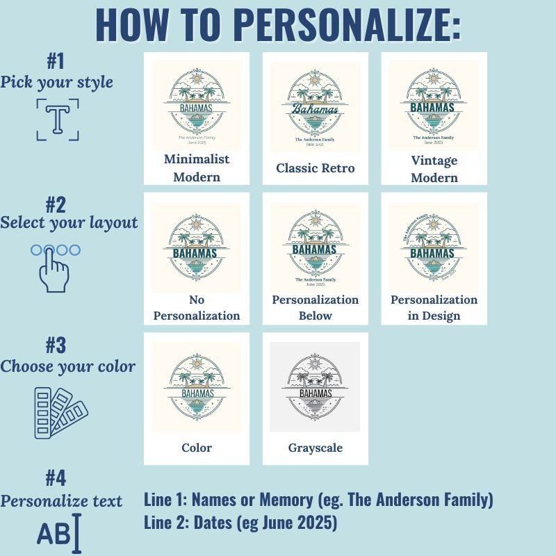 Personalized Travel Canvas – Bahamas Wall Art - Out of Office Outfitters - Home Decor