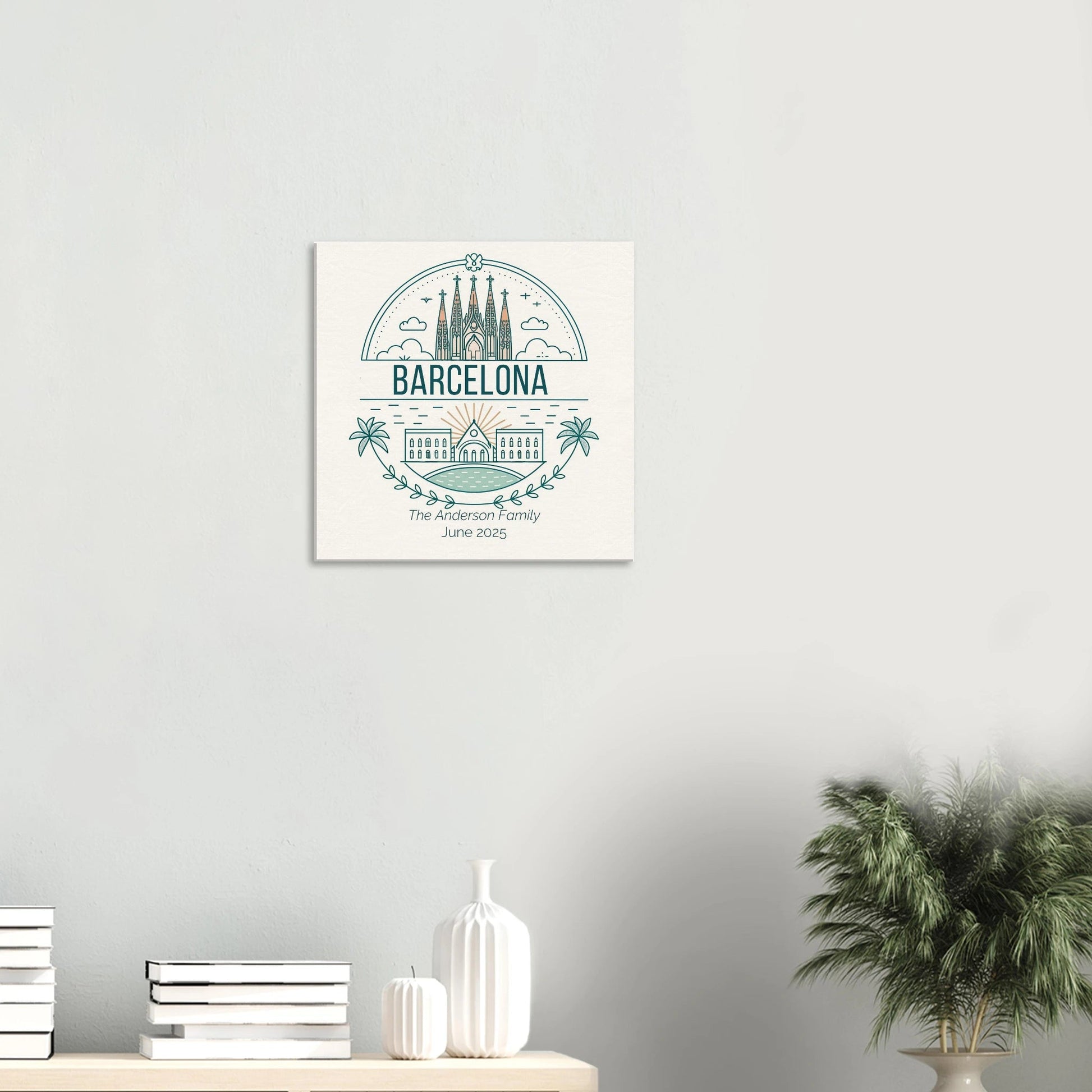 Personalized Travel Canvas – Barcelona Wall Art - Out of Office Outfitters - Home Decor