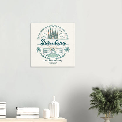 Personalized Travel Canvas – Barcelona Wall Art - Out of Office Outfitters - Home Decor