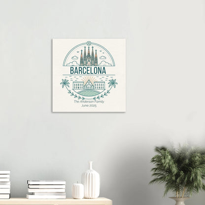 Personalized Travel Canvas – Barcelona Wall Art - Out of Office Outfitters - Home Decor
