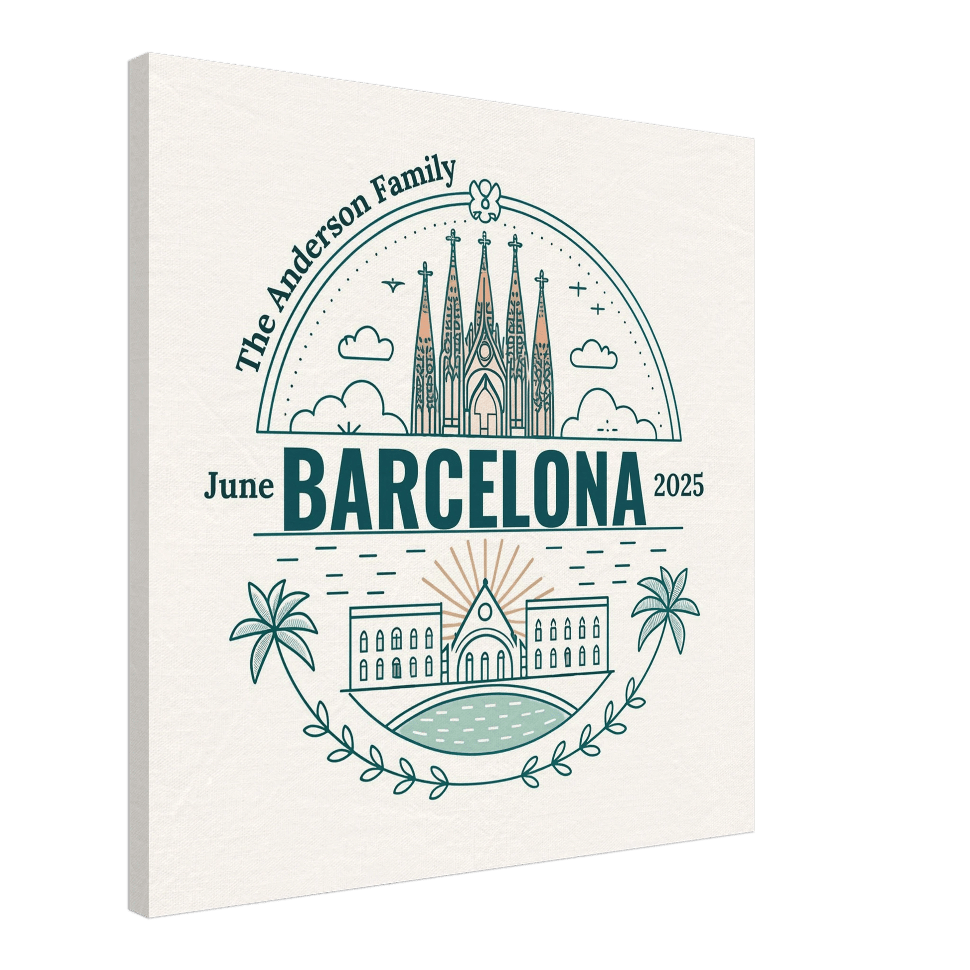 Personalized Travel Canvas – Barcelona Wall Art - Out of Office Outfitters - Home Decor
