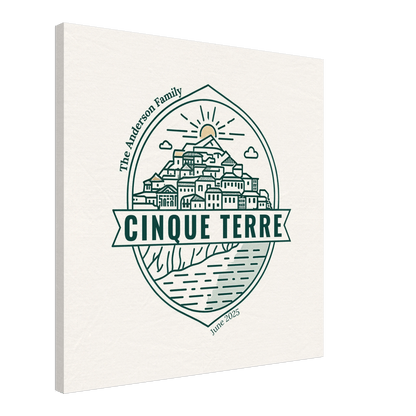 Personalized Travel Canvas – Cinque Terre Wall Art - Out of Office Outfitters - Home Decor