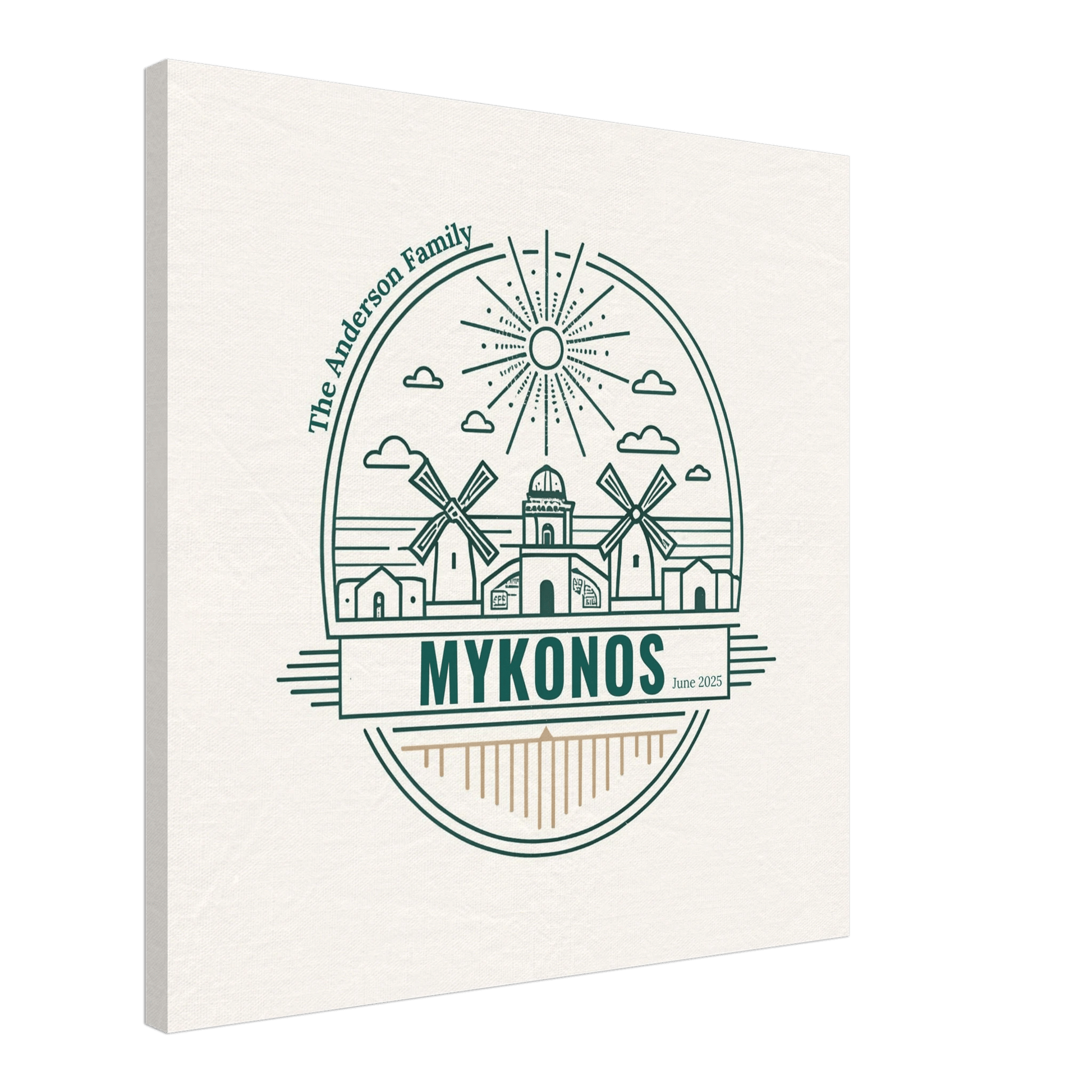 Personalized Travel Canvas – Mykonos Wall Art - Out of Office Outfitters - Home Decor