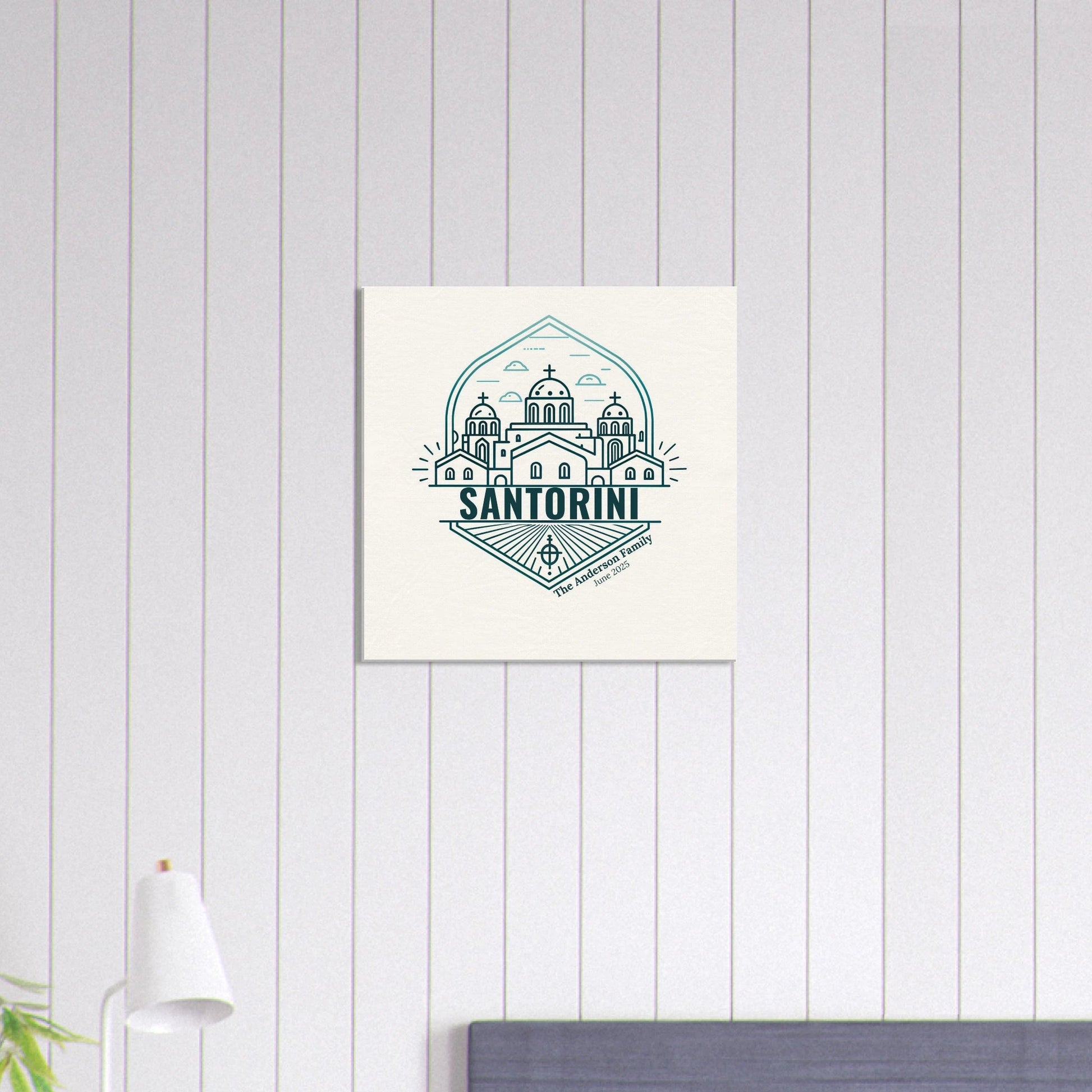 Personalized Travel Canvas – Santorini Wall Art - Out of Office Outfitters - Home Decor