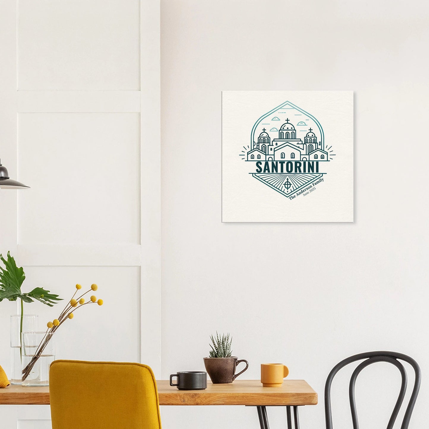 Personalized Travel Canvas – Santorini Wall Art - Out of Office Outfitters - Home Decor