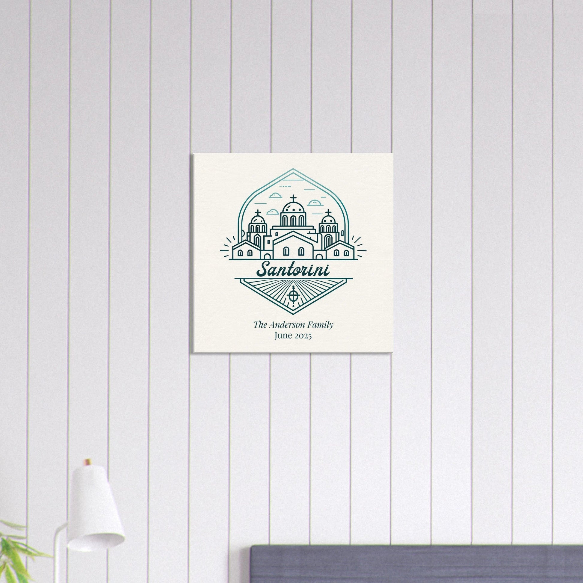 Personalized Travel Canvas – Santorini Wall Art - Out of Office Outfitters - Home Decor