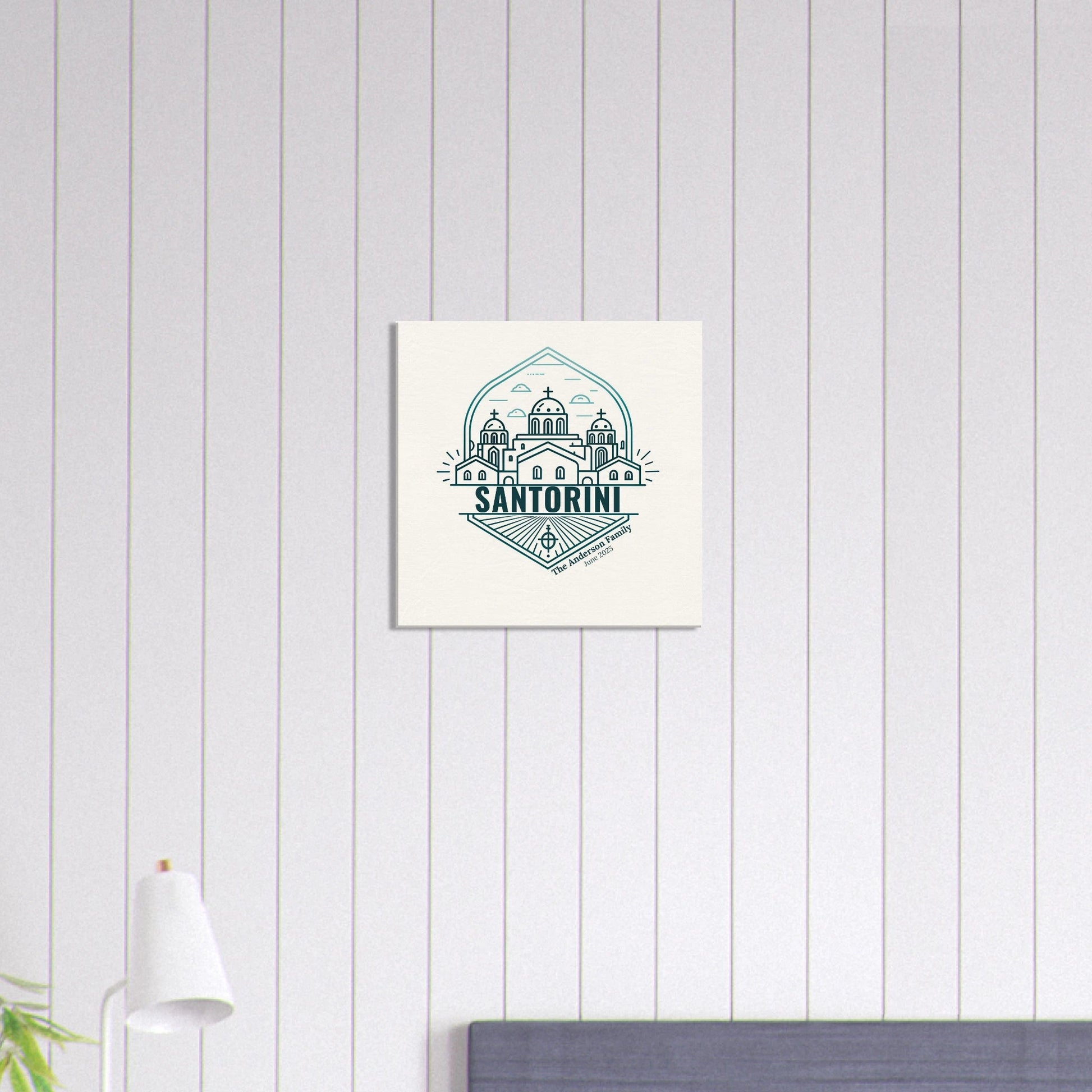 Personalized Travel Canvas – Santorini Wall Art - Out of Office Outfitters - Home Decor
