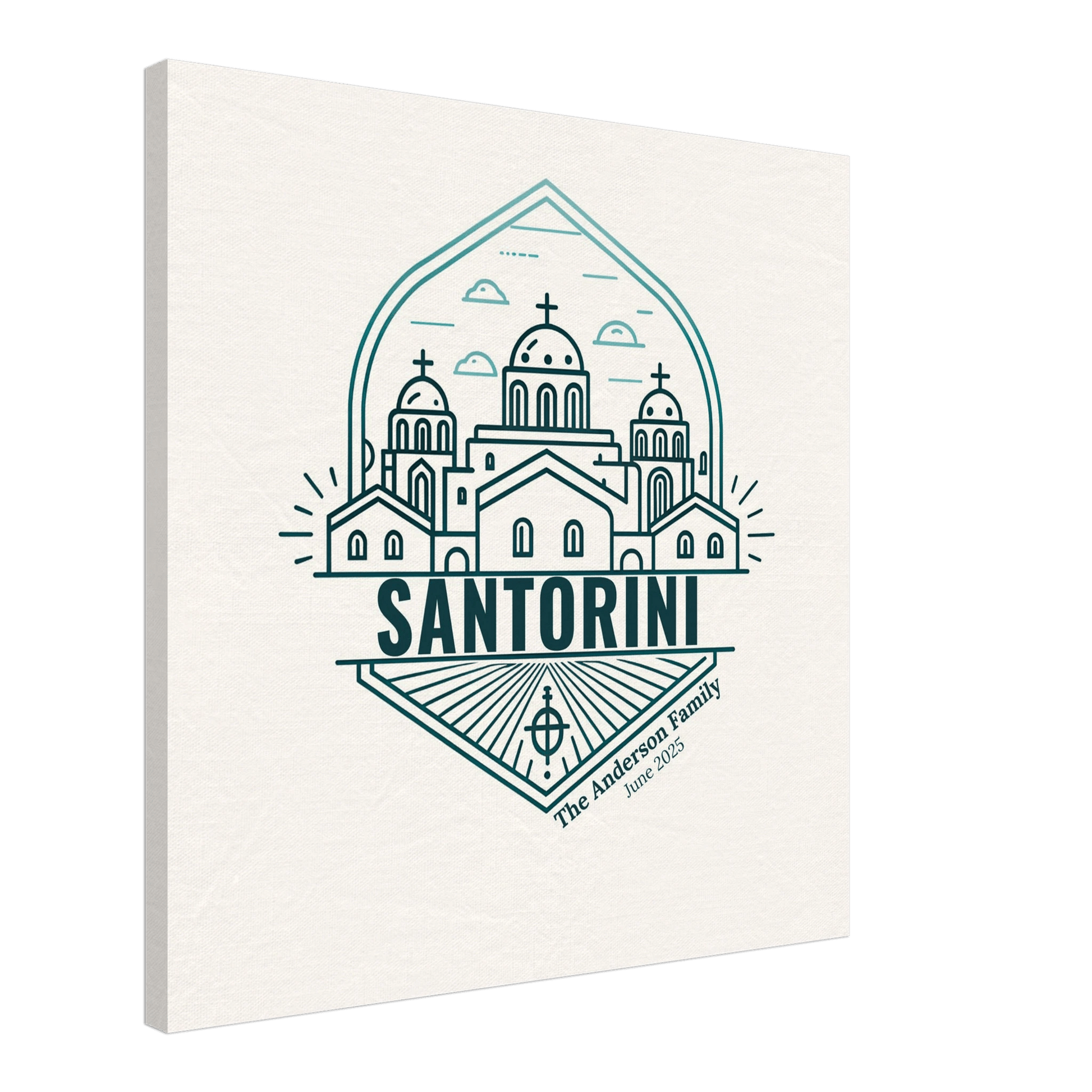 Personalized Travel Canvas – Santorini Wall Art - Out of Office Outfitters - Home Decor