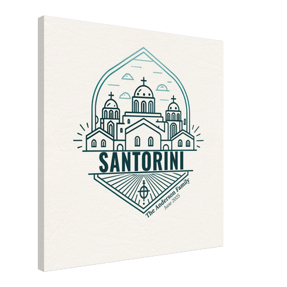 Personalized Travel Canvas – Santorini Wall Art - Out of Office Outfitters - Home Decor