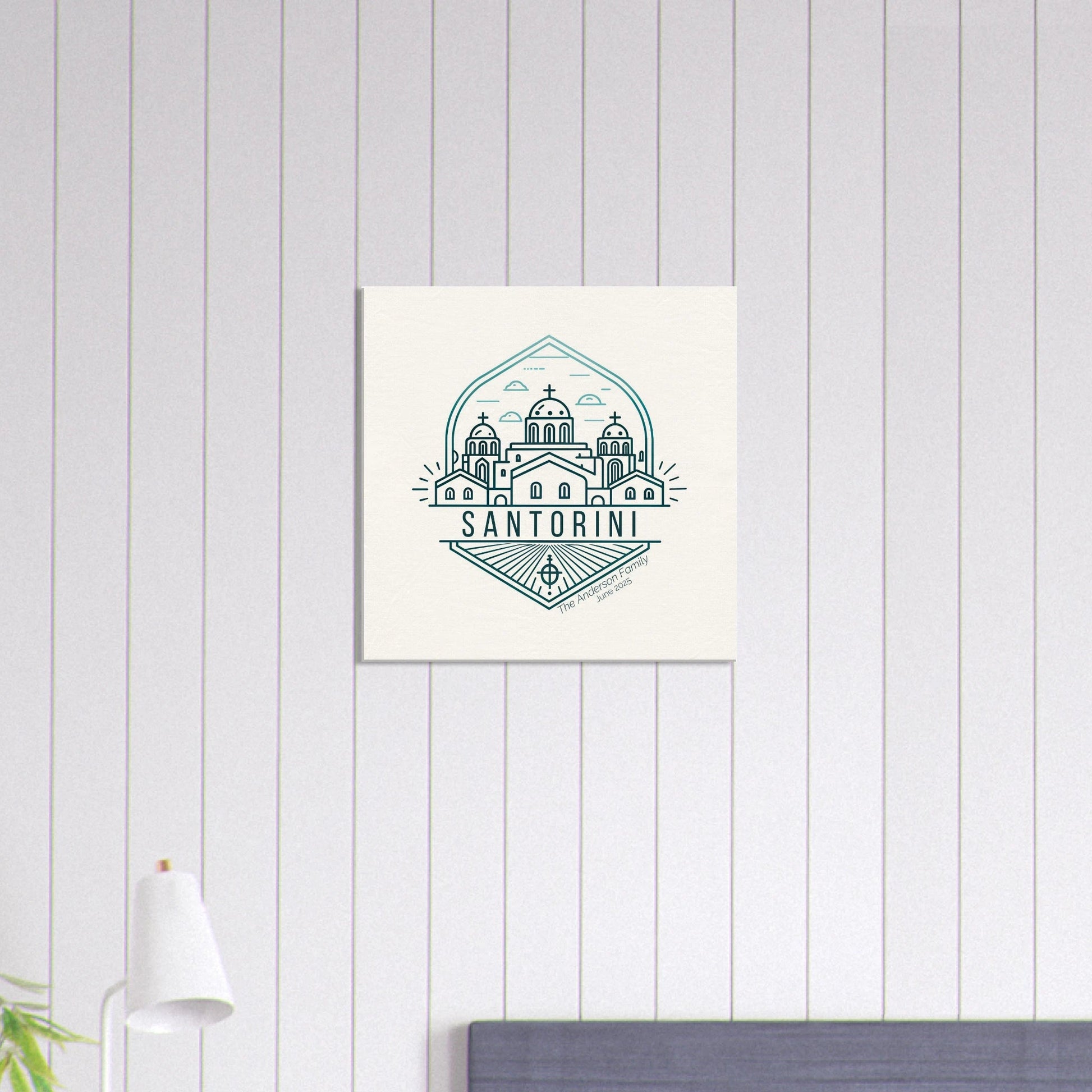 Personalized Travel Canvas – Santorini Wall Art - Out of Office Outfitters - Home Decor