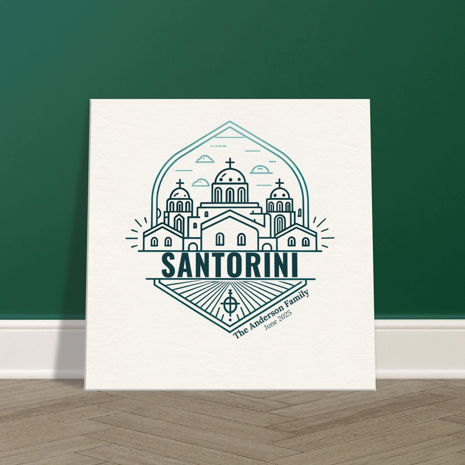 Personalized Travel Canvas – Santorini Wall Art - Out of Office Outfitters - Home Decor