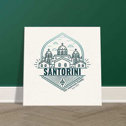 Personalized Travel Canvas – Santorini Wall Art - Out of Office Outfitters - Home Decor
