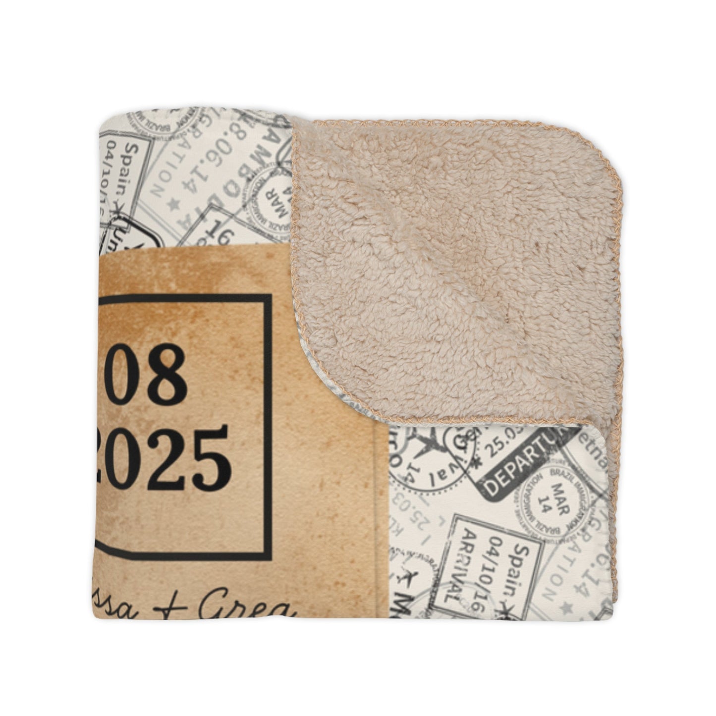 Personalized Trip Stats Blanket – Warm Sherpa Travel Memory Throw - Out of Office Outfitters - Home Decor
