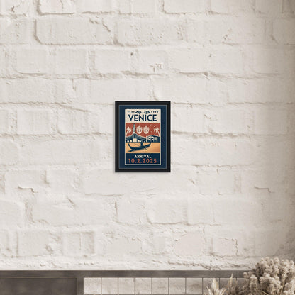 Personalized Venice Vintage Travel Poster Canvas – Framed - Out of Office Outfitters - Print Material