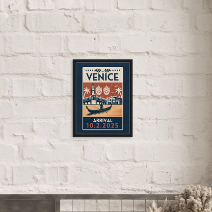Personalized Venice Vintage Travel Poster Canvas – Framed - Out of Office Outfitters - Print Material