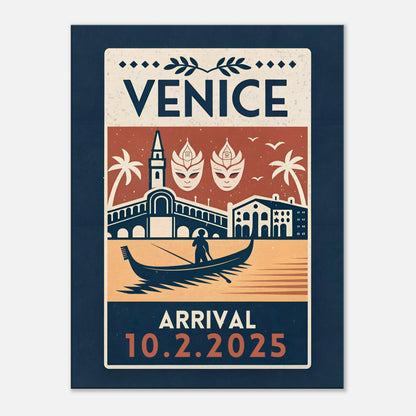 Personalized Venice Vintage Travel Poster Canvas – Unframed - Out of Office Outfitters - Print Material