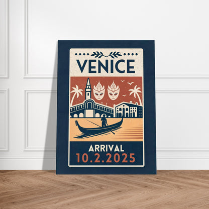 Personalized Venice Vintage Travel Poster Canvas – Unframed - Out of Office Outfitters - Print Material