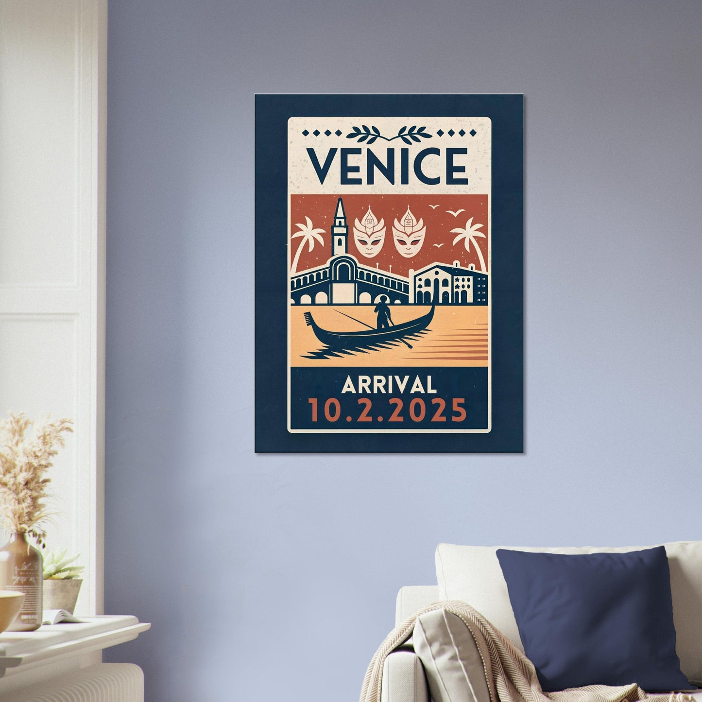 Personalized Venice Vintage Travel Poster Canvas – Unframed - Out of Office Outfitters - Print Material