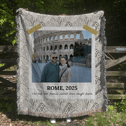 Polaroid Travel Photo Micro Memory Blanket - Woven Keepsake Travel Memory Throw - Out of Office Outfitters - Home Decor